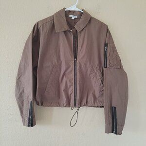 Standard James Perse Batwing Bomber Jacket sz 1 Small Army Green Grunge Designer